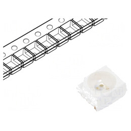 LED; SMD; 3528,PLCC2; verde; 112,5÷200mcd; 3,5x2,8x1,9mm; 120°