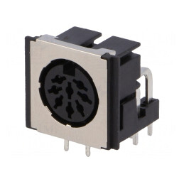 Soclu DIN Mamă Ecranat 8-PIN 90° THT | Electronic-mag.ro | Componente Electronice