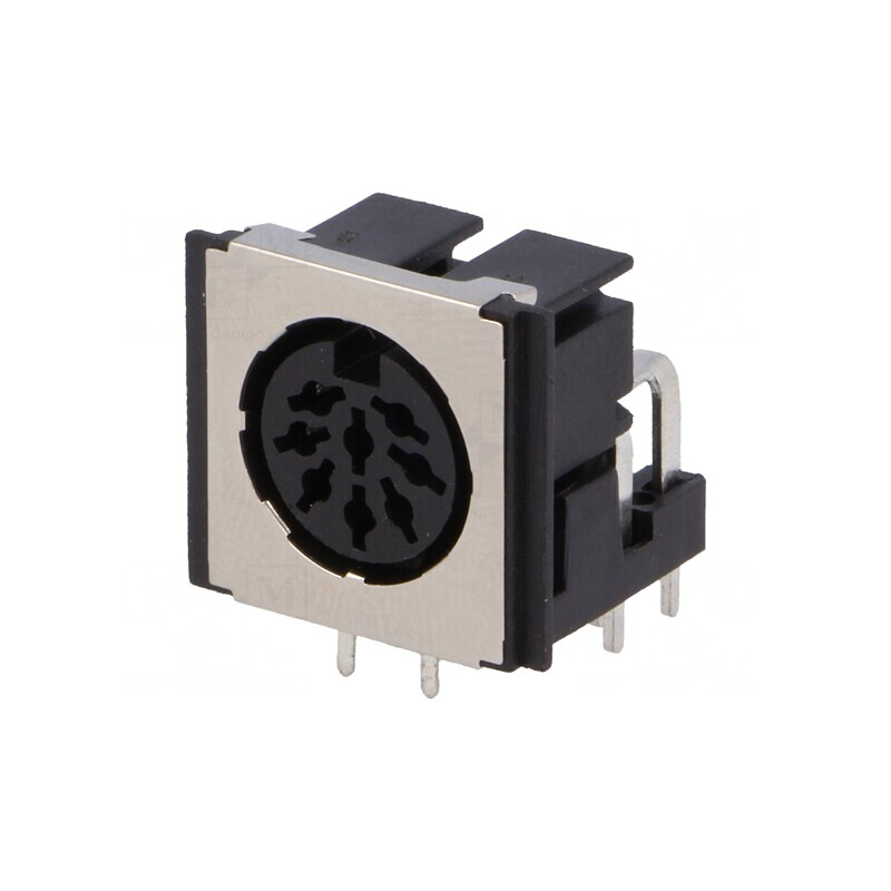 Soclu DIN Mamă Ecranat 8-PIN 90° THT | Electronic-mag.ro | Componente Electronice