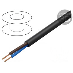 Cablu Electric Rotund 2x0,5mm2 Negru 300V