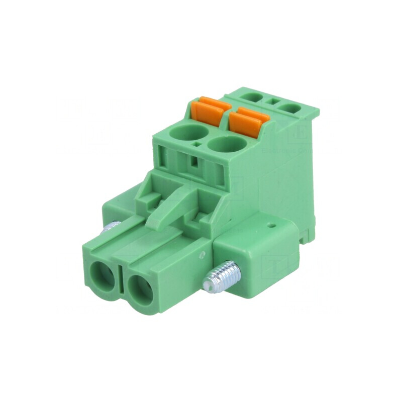 Regletă de Conexiuni Deconectabilă 5mm 2 Piste 90° | Electronic-mag.ro | Componente Electronice
