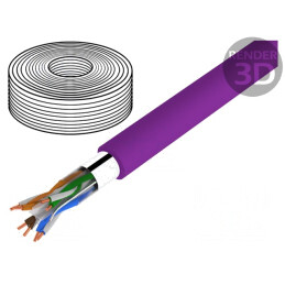 Cablu rețea F/UTP Cat6 violet 50m LSZH | Electronic-mag.ro | Componente Electronice