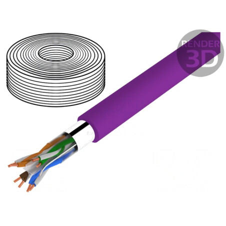 Cablu rețea F/UTP Cat6 violet 50m LSZH | Electronic-mag.ro | Componente Electronice