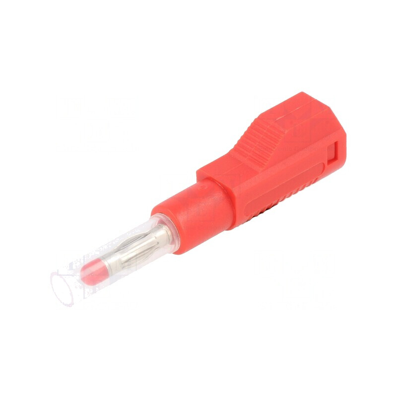 Mufă banană roșie 4mm 32A cu izolație și soclu axial | Electronic-mag.ro | Componente Electronice
