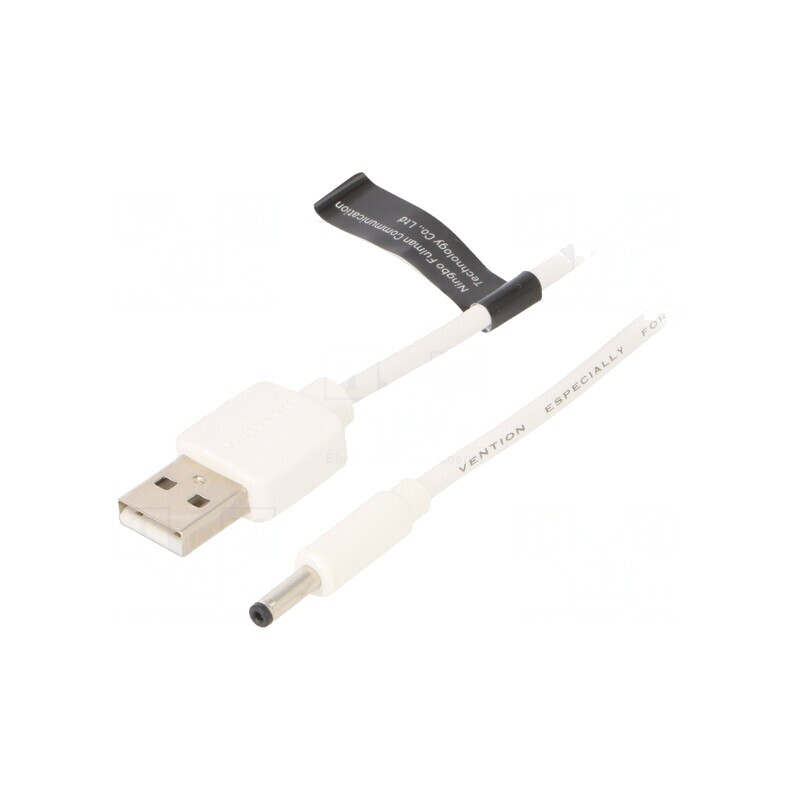 Cablu USB A la DC 3.5/1.35 Alb 0.5m | Electronic-mag.ro | Componente Electronice