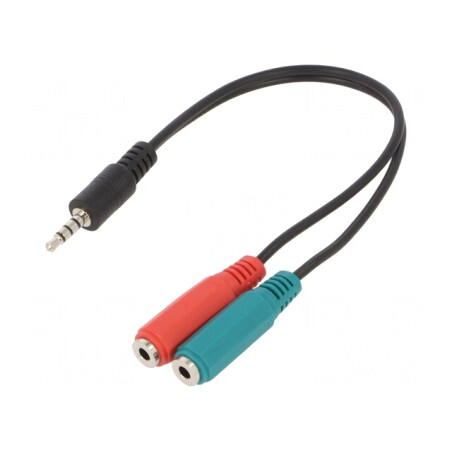 Cablu Audio Jack 3.5mm 4 Pin 0.2m Negru | Electronic-mag.ro | Componente Electronice