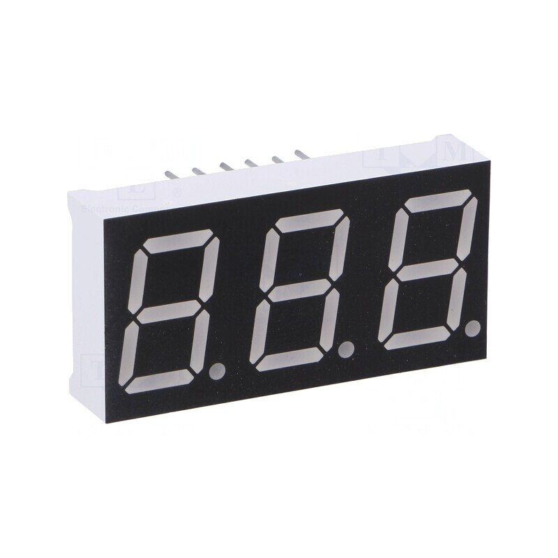 Afișaj LED 7 Segmente 14,2mm Roșu 3 Digits | Electronic-mag.ro | Componente Electronice