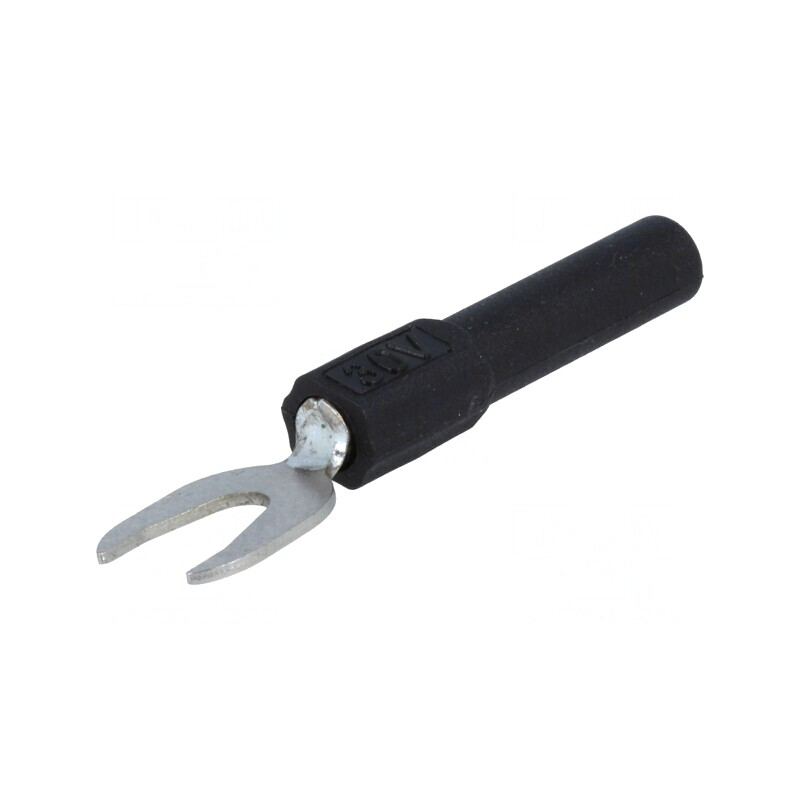 Adaptor Banană 4mm Furcă 60VDC 36A Negru | Electronic-mag.ro | Componente Electronice