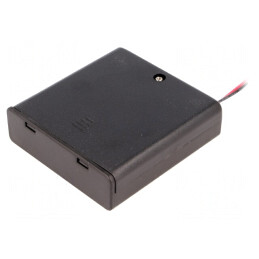 Suport Baterii AA 4x cu Cabluri 150mm Negru | Electronic-mag.ro | Componente Electronice