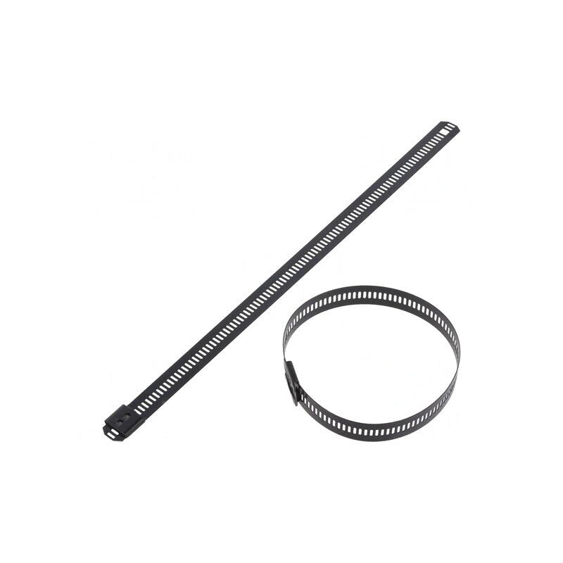 Colier de strângere negru perforat 225mm x 12mm | Electronic-mag.ro | Componente Electronice