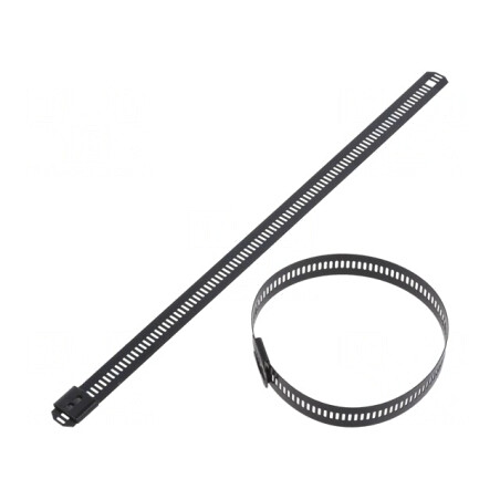 Colier de strângere negru perforat 225mm x 12mm | Electronic-mag.ro | Componente Electronice