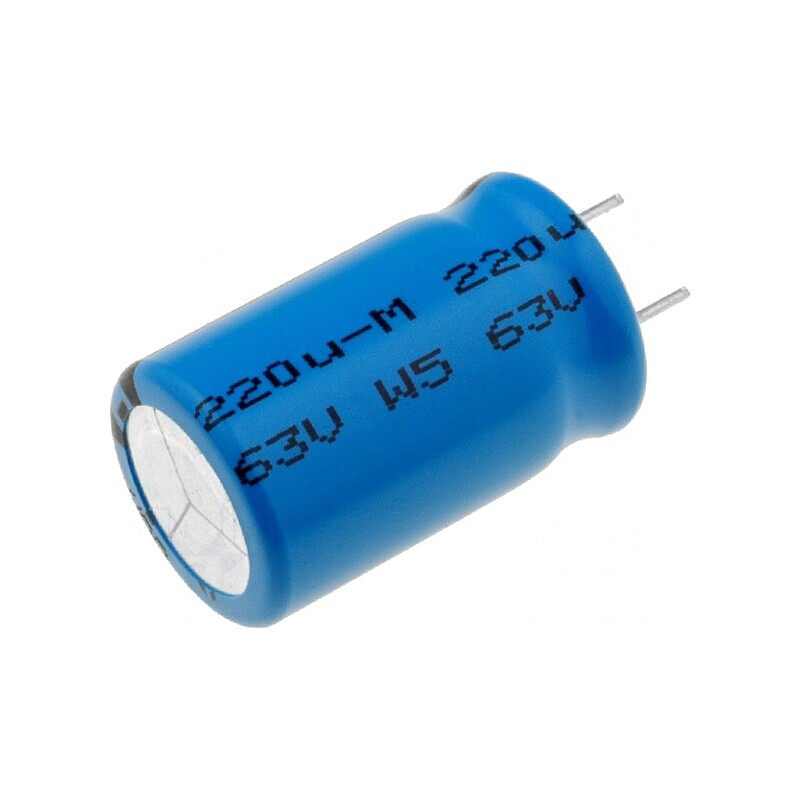 Condensator electrolitic low ESR 220uF 63V 12,5x20mm THT | Electronic-mag.ro | Componente Electronice