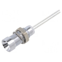 Lampă LED de Control Verde 2,2VDC Ø6mm 2pin Metal | Electronic-mag.ro | Componente Electronice