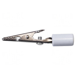 Bornă crocodil 10A albă 7.9mm | Electronic-mag.ro | Componente Electronice