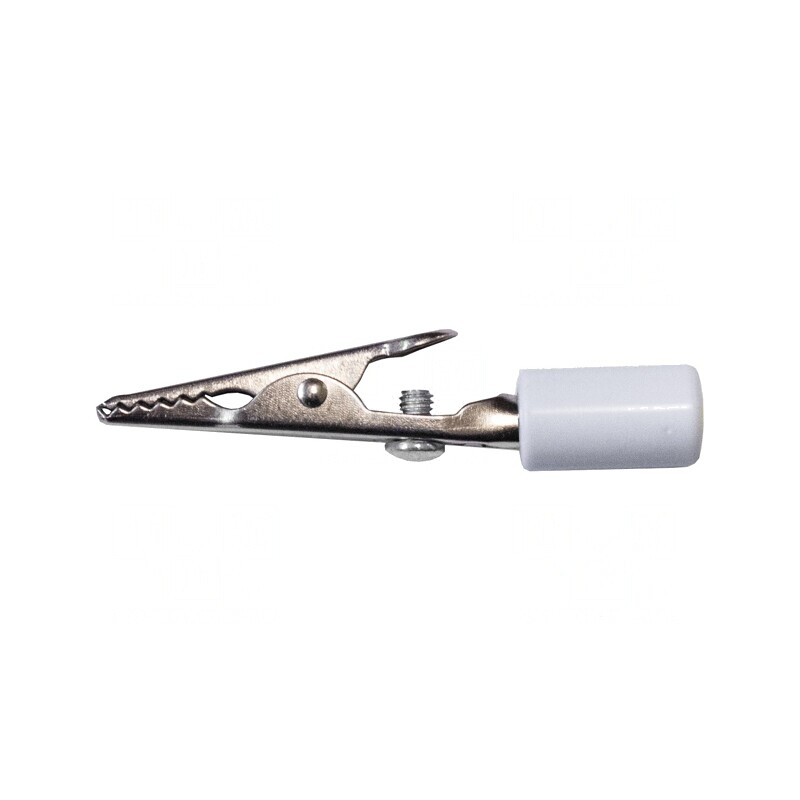 Bornă crocodil 10A albă 7.9mm | Electronic-mag.ro | Componente Electronice