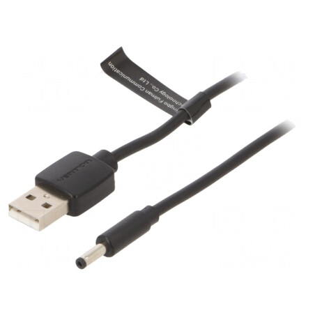 Cablu USB A la DC 3.5/1.35 Negru 0.5m | Electronic-mag.ro | Componente Electronice
