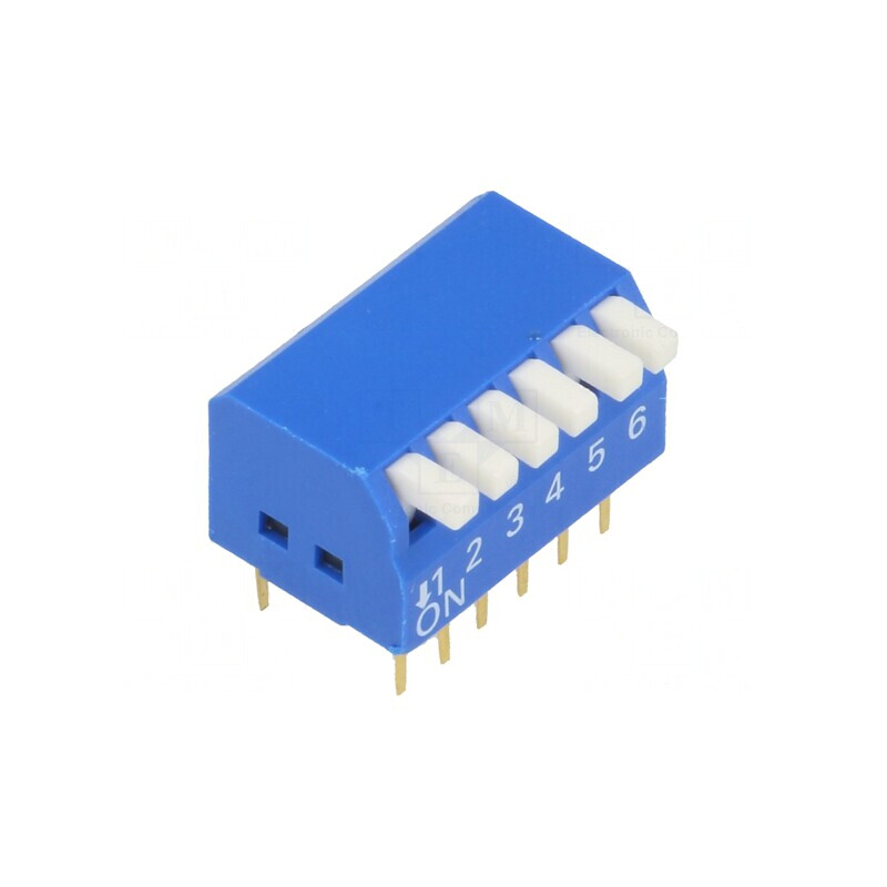 Comutator DIP-SWITCH 6 Secțiuni ON-OFF 12VDC | Electronic-mag.ro | Componente Electronice