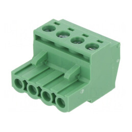 Regletă de conexiuni deconectabilă 5mm cu 4 piste drept mufă | Electronic-mag.ro | Componente Electronice