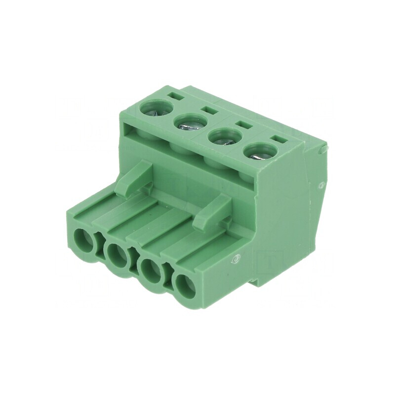 Regletă de conexiuni deconectabilă 5mm cu 4 piste drept mufă | Electronic-mag.ro | Componente Electronice