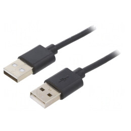 Cablu USB 2.0 A-A 1m Negru | Electronic-mag.ro | Componente Electronice