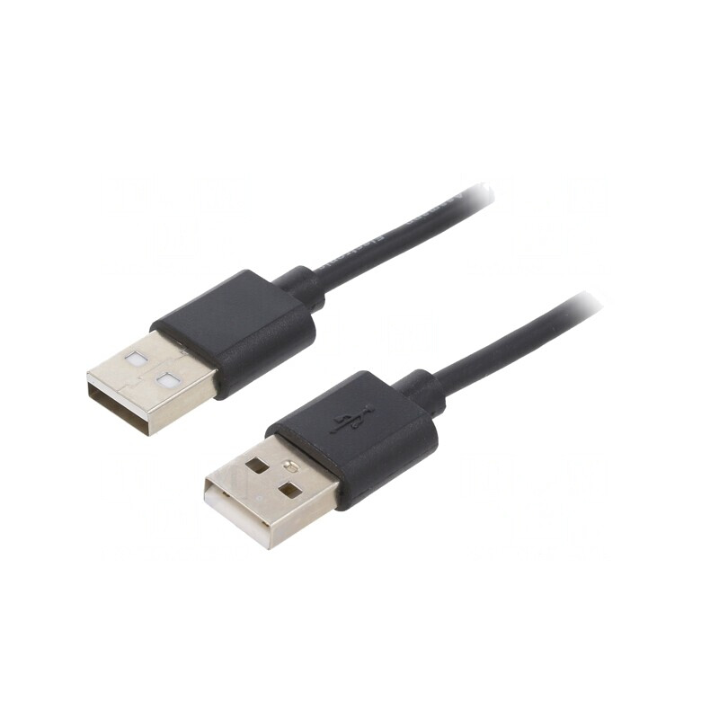 Cablu USB 2.0 A-A 1m Negru | Electronic-mag.ro | Componente Electronice