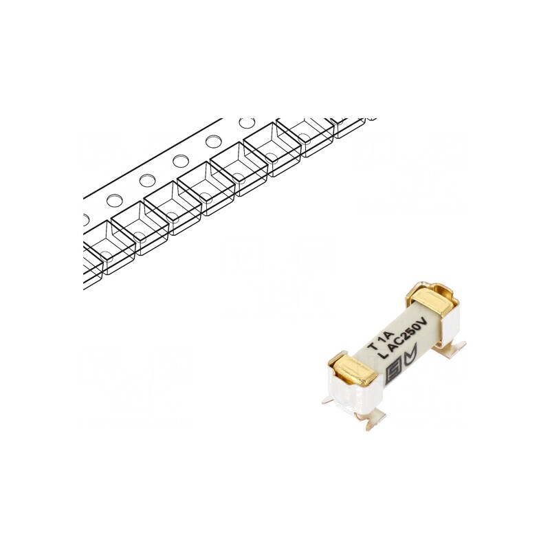 Siguranță întârziere 1A 250VAC 125VDC SMD ceramică | Electronic-mag.ro | Componente Electronice