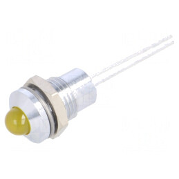 Lampă LED galbenă 2,1V DC Ø8mm 2pin | Electronic-mag.ro | Componente Electronice