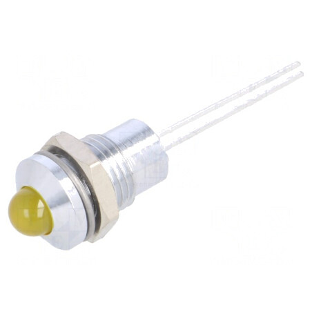 Lampă LED galbenă 2,1V DC Ø8mm 2pin | Electronic-mag.ro | Componente Electronice