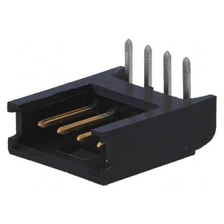 Soclu Cablu-Placă 2,54mm 4-PIN Aurit AMPMODU MOD II | Electronic-mag.ro | Componente Electronice