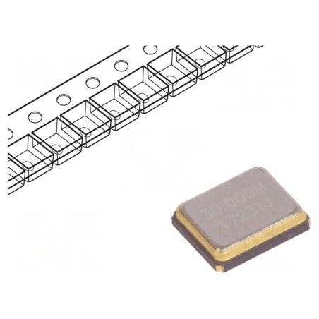 Rezonator de cuarț 30MHz 8pF SMD 3.2x2.5x0.8mm | Electronic-mag.ro | Componente Electronice