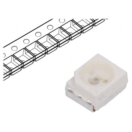 LED SMD 3528 Albastru 45-70mcd 3.5x2.8x1.9mm 120° 20mA | Electronic-mag.ro | Componente Electronice