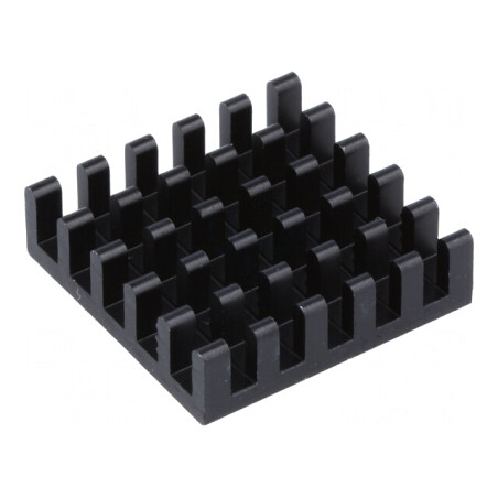 Radiator Aluminiu Negru 21x21x6mm | Electronic-mag.ro | Componente Electronice