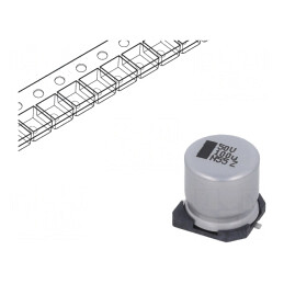 Condensator Electrolitic SMD 100uF 50V 10x10x10mm | Electronic-mag.ro | Componente Electronice