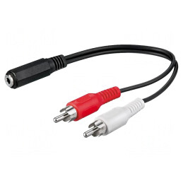 Cablu Audio Jack 3.5mm la RCA 0.2m Negru