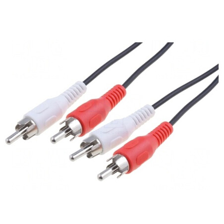 Cablu RCA dublu 0,5m nichelat | Electronic-mag.ro | Componente Electronice