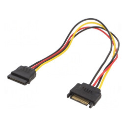 Cablu SATA 15pin Tată-Mamă 0.3m Cablexpert | Electronic-mag.ro | Componente Electronice
