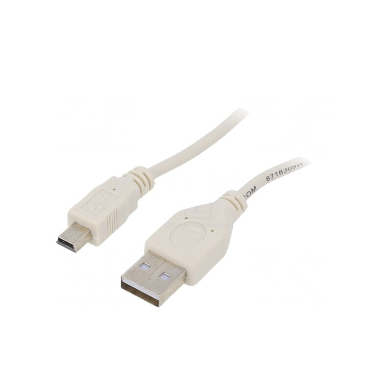 Cablu USB 2.0 A la B Mini 0,9m Gri Aurit | Electronic-mag.ro | Componente Electronice Cablu USB 2.0 A la B Mini 0,9m Gri Aurit | Electronic-mag.ro | Componente Electronice