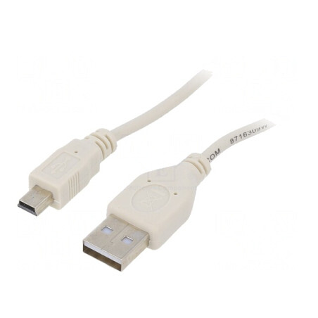 Cablu USB 2.0 A la B Mini 0,9m Gri Aurit | Electronic-mag.ro | Componente Electronice