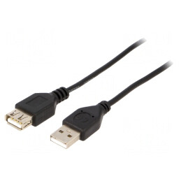 Cablu USB 2.0 A-A 0.75m Negru | Electronic-mag.ro | Componente Electronice
