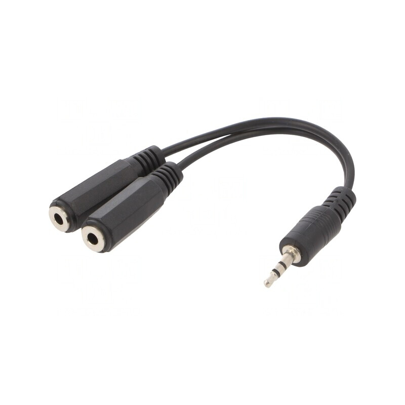 Cablu Audio Jack 3,5mm 3pin Mufă-Soclu 0,1m Negru | Electronic-mag.ro | Componente Electronice
