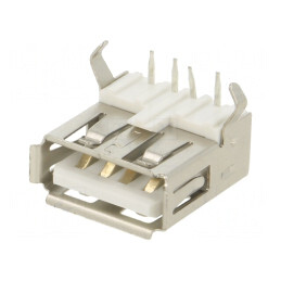 Soclu USB A pentru PCB THT în unghi 90° USB 2.0 | Electronic-mag.ro | Componente Electronice