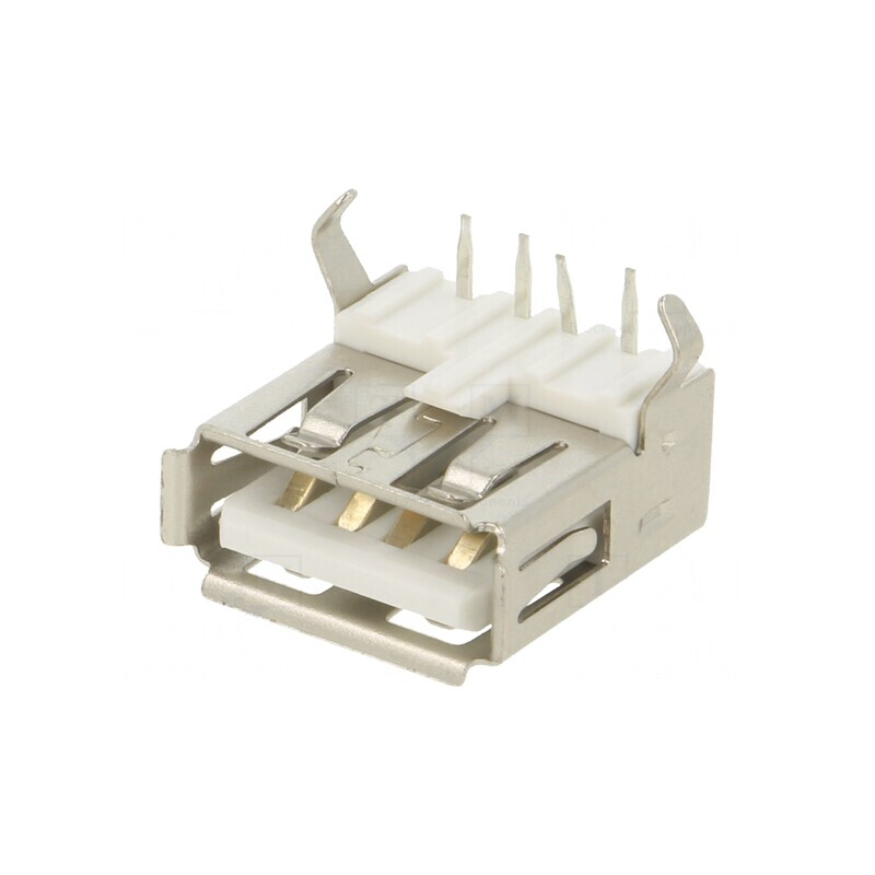 Soclu USB A pentru PCB THT în unghi 90° USB 2.0 | Electronic-mag.ro | Componente Electronice