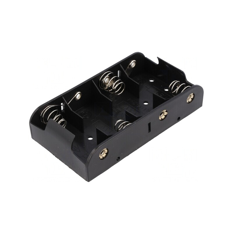 Suport Baterii 4x R14 6F22 Negru | Electronic-mag.ro | Componente Electronice