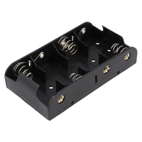 Suport Baterii 4x R14 6F22 Negru | Electronic-mag.ro | Componente Electronice