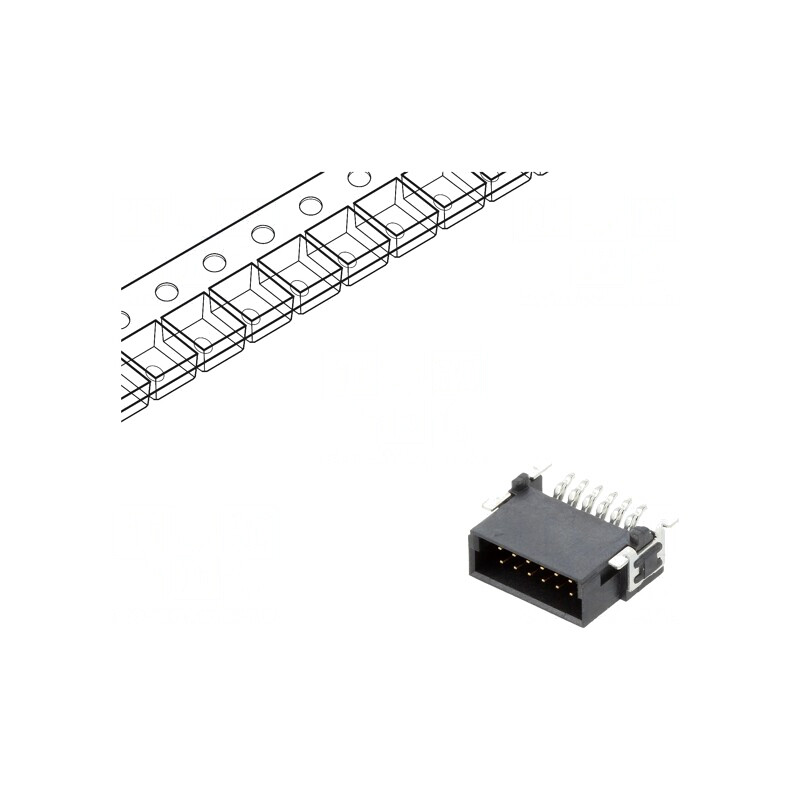 Conector PCB-PCB Tată 12-PIN 1,27mm Termoplast | Electronic-mag.ro | Componente Electronice