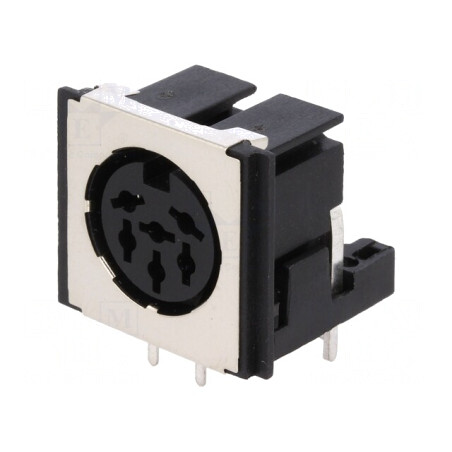 Soclu DIN Ecranat 6 Pin 90° THT | Electronic-mag.ro | Componente Electronice