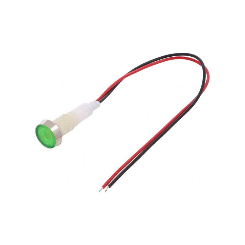 Lampă control LED verde 24V Ø10mm plastic | Electronic-mag.ro | Componente Electronice