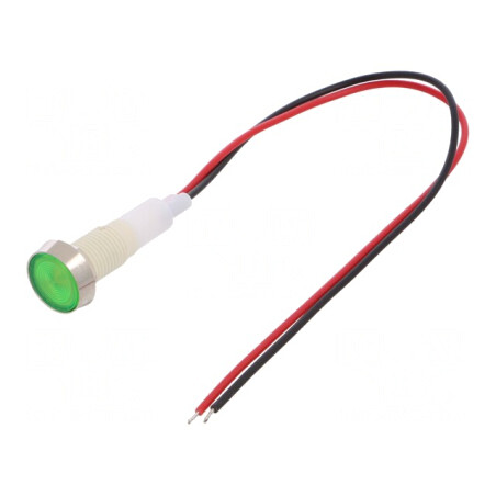 Lampă control LED verde 24V Ø10mm plastic | Electronic-mag.ro | Componente Electronice