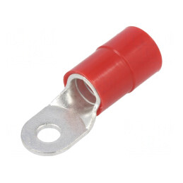 Vârf Inelar Crimpat Izolat Roșu M6 6.5mm 35mm2 | Electronic-mag.ro | Componente Electronice