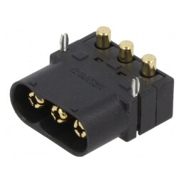 Soclu alimentare DC MR60 3 pini PCB THT negru | Electronic-mag.ro | Componente Electronice